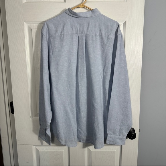 Old Navy Everyday Shirt size XL, linen blend, blue, NEW, fall, casual, office - Picture 9 of 10